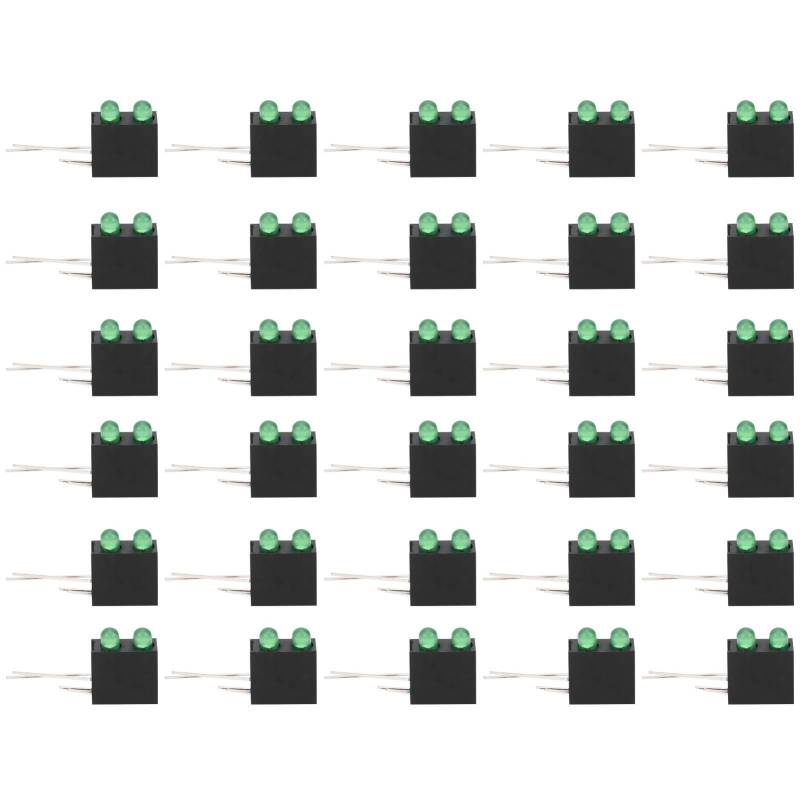 Febuliy 100pcs 3mm Lighthalter Dual Loch LED Diodenlampe Basis Industrie -Indikatorzubehör für die PCB -Montage (Grünes Licht) von Febuliy