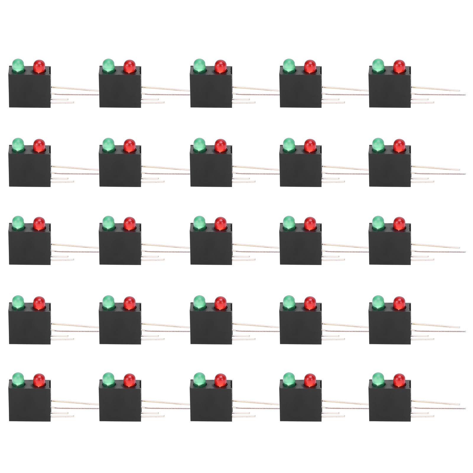 LED -Kunststoffhalter Rotes grünes Licht 3 mm Dual Loch Quadrat 90 Grad gebogene Basis Hochtemperaturwiderstand 100pcs von Febuliy