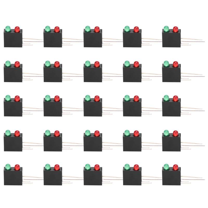 LED -Kunststoffhalter Rotes grünes Licht 3 mm Dual Loch Quadrat 90 Grad gebogene Basis Hochtemperaturwiderstand 100pcs von Febuliy