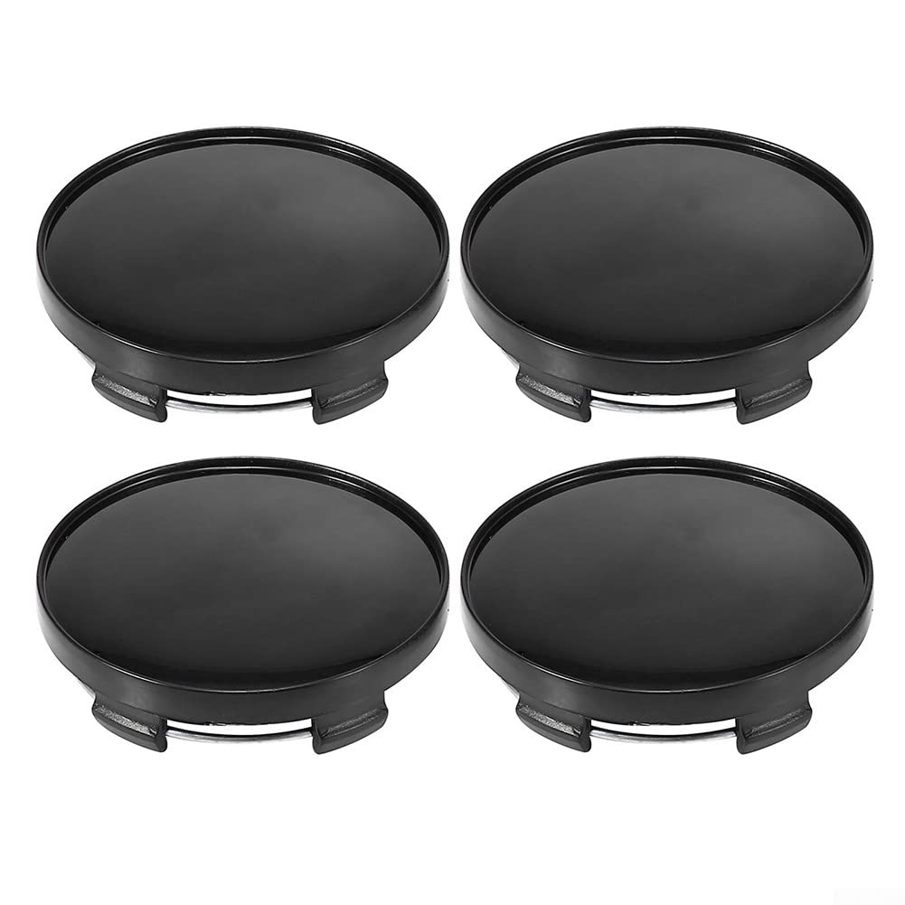 4 x schwarze 59 mm Durchmesser, 5 Clips, Radkappen-Abdeckungen für Autoreifen, Radkappen-Abdeckung von Feegow