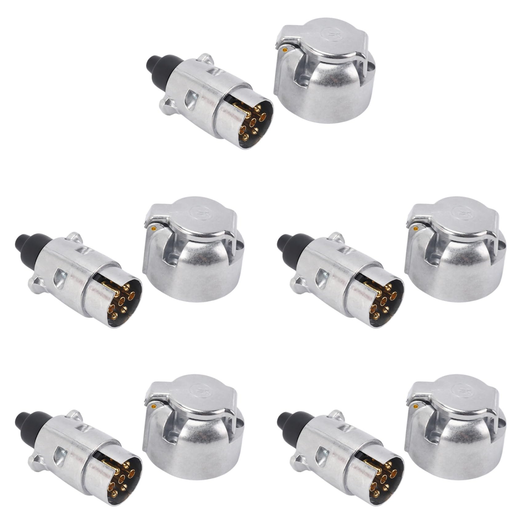 Feeuid 10X Anhänger Zubehör - 7 Poliger Anhänger Stecker, 12 V Dosen, Anhänger Kupplung zum Abschleppen Von 7 Poligen Metall Anhänger Kupplungen von Feeuid