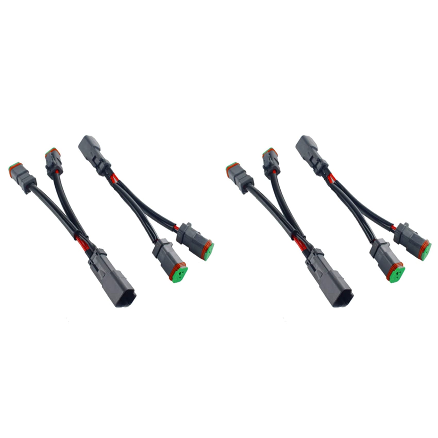 Fegtrty 4X Y Typ Kabel Deutsch DT DTP 2 Pin Buchsen Adapter für LED Pod Arbeits Scheinwerfer Nachrüstungs Stecker Kabelbaum von Fegtrty