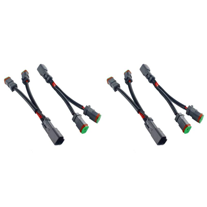 Fegtrty 4X Y Typ Kabel Deutsch DT DTP 2 Pin Buchsen Adapter für LED Pod Arbeits Scheinwerfer Nachrüstungs Stecker Kabelbaum von Fegtrty