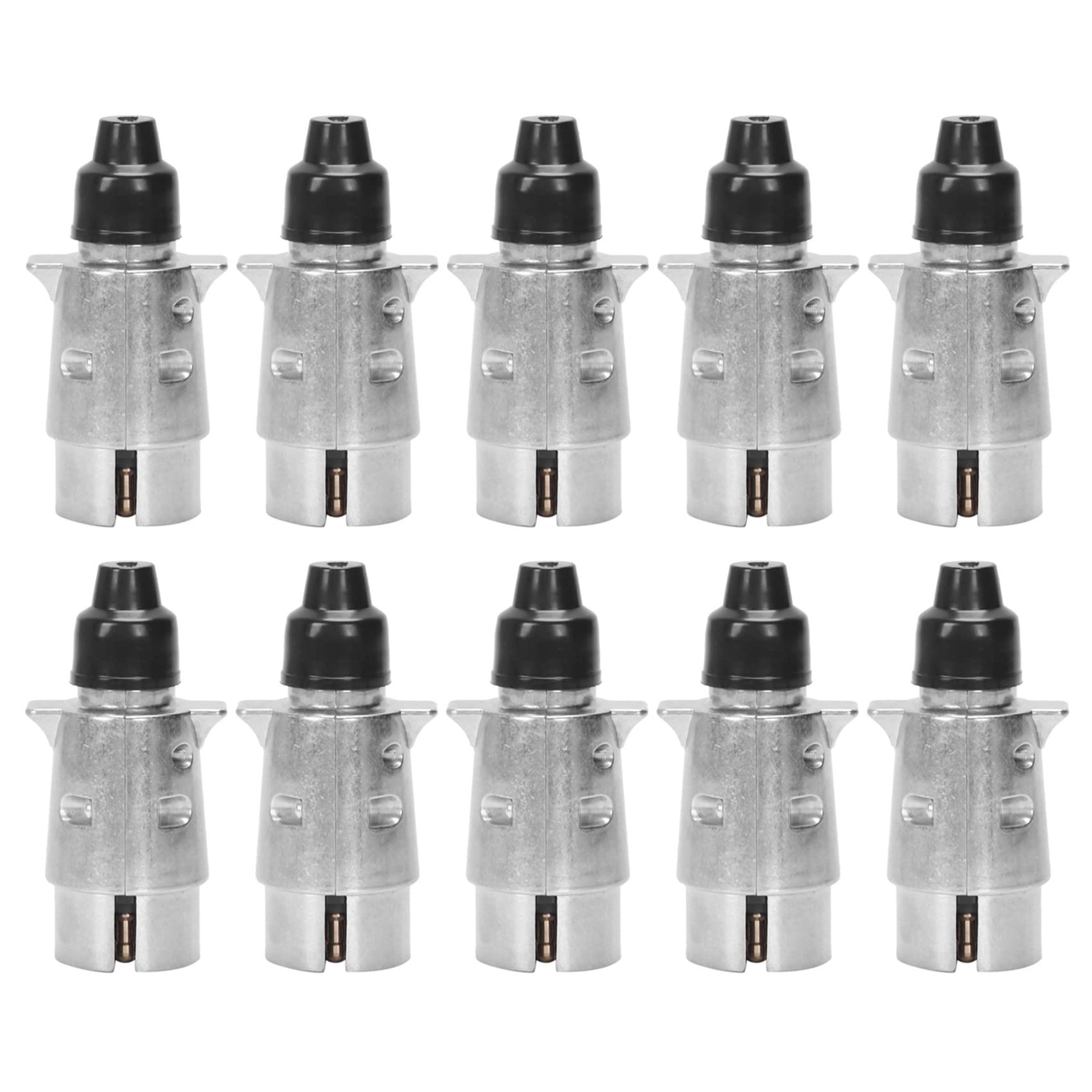 Fegtrtyoa 10X 7-Poliger Anhaengerstecker Heavy Duty-Runde Pin 7-Poliger Anschluss Steckverbinder 12 V Abschleppen Caravan Plug N Typ Trailer Ende von Fegtrtyoa