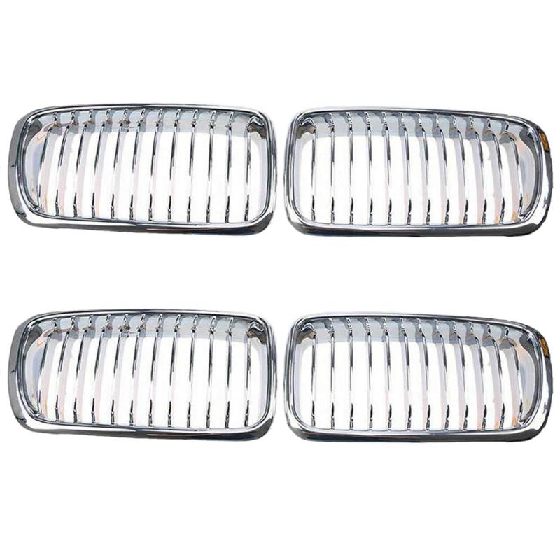 Fegtrtyoa 2 Paar Verchromtes Front Grill Gitter für 7 Series E38 730IL/ 735I/ 725Tds/ 728I/ 750I Sedan 1994-2001 Front Grill Gitter Refit von Fegtrtyoa