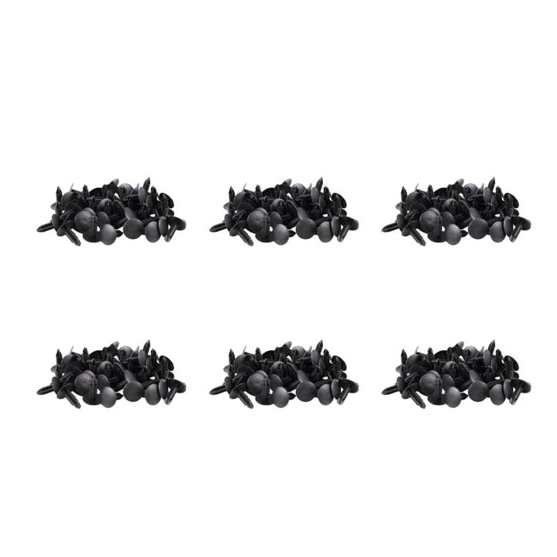 Fegtrtyoa 288 Stueck 5mm x 5mm Loch-Durchmesser Schwarzer Kunststoff Nieten Verschluss Clips von Fegtrtyoa