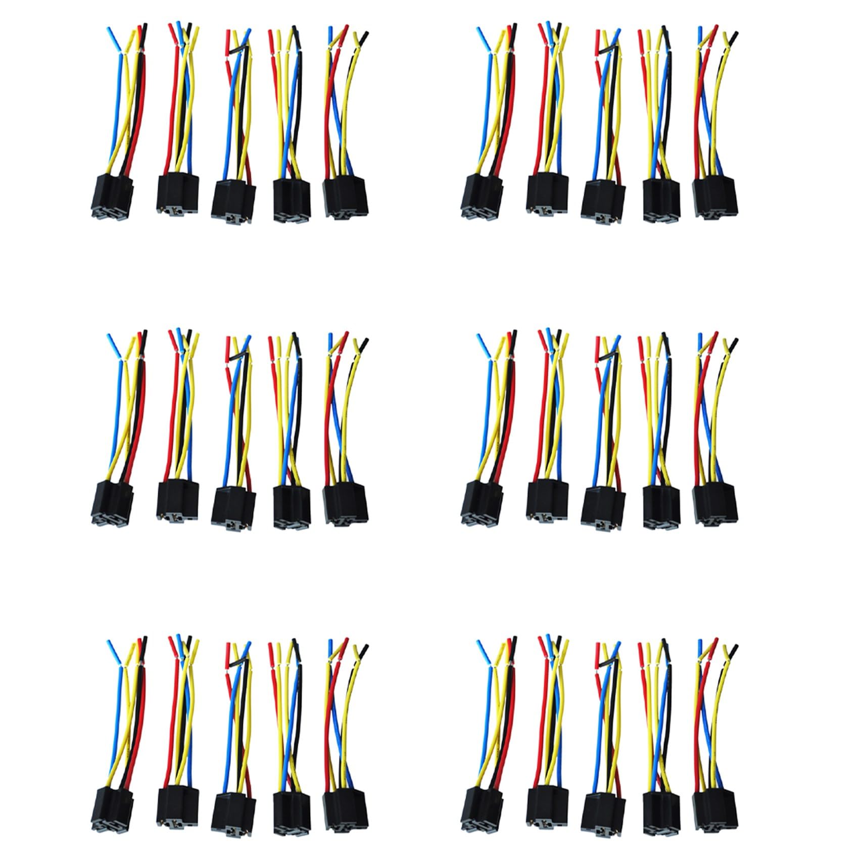 Fegtrtyoa 30 Stueck 5 Pin Leitungen Kabel Relais Sockel Baumstecker DC 12V Fuer Auto von Fegtrtyoa