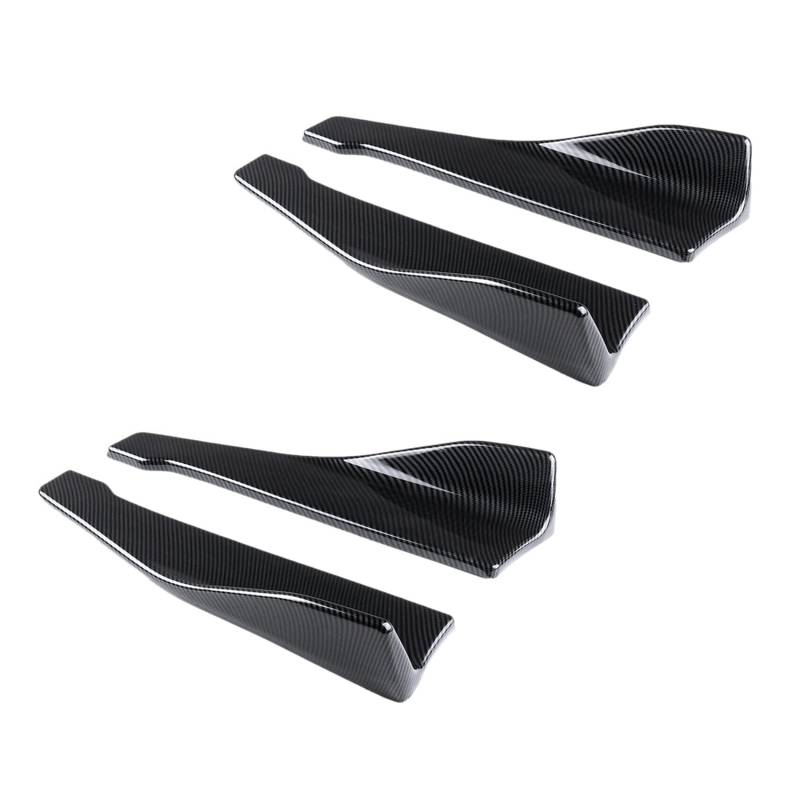 Fegtrtyoa 4Pcs 48cm Carbon Fiber ABS HeckstoßStangenschutz Diffusor Lip Splitter Schürze Spoiler Seitenschweller Universal von Fegtrtyoa