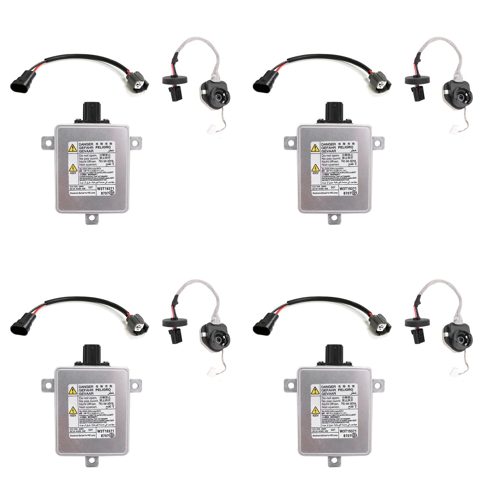 Fegtrtyoa 4X W3T19371 W3T15671 W3T16271 W3T20971 Xenon HID VorschaltgeräT mit ZüNder und Strom Kabel für 2006-2014 2004-2014 2007-2014 2007-2012 von Fegtrtyoa