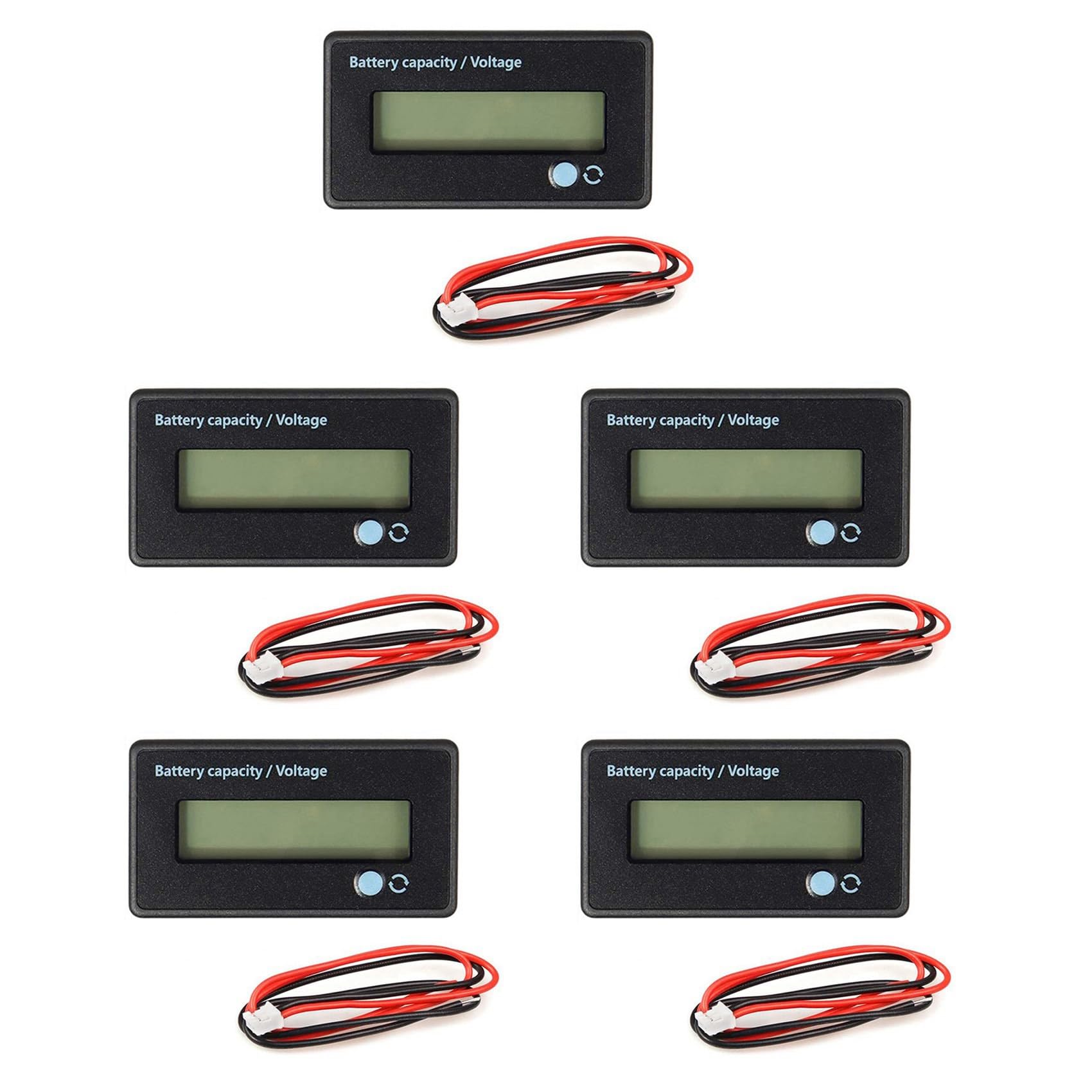 Fegtrtyoa 5X BatteriemessgeräT SpannungsüBerwachung der BatteriekapazitäT, DC 12/24/36/48/60/72 / 84V Anzeige der SpannungskapazitäT der BatteriekapazitäT von Fegtrtyoa