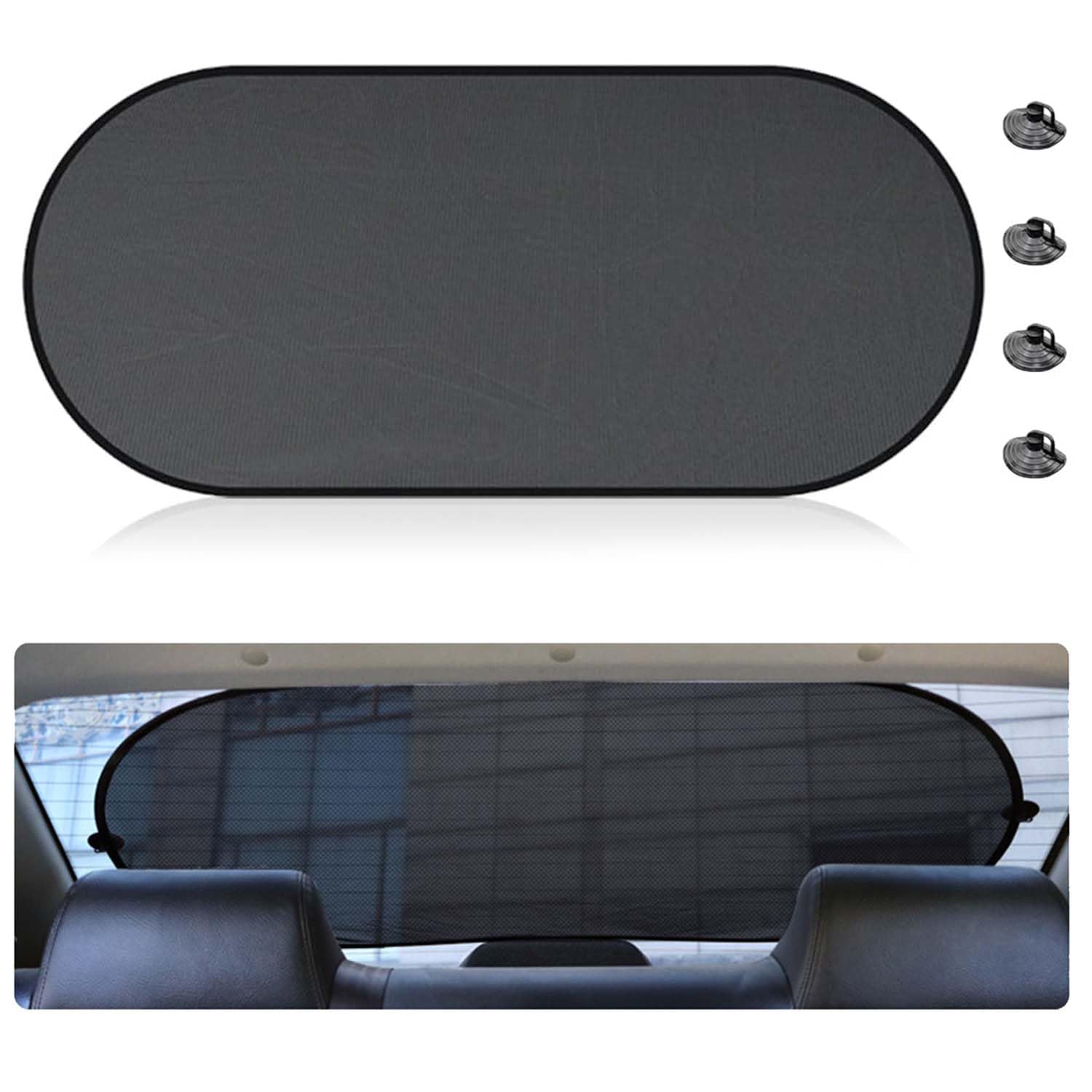 Auto Sonnenschutz, Hinten Fenster Sonnenschutz Auto Baby UV-Schutz Mesh Sonnenblende Mit 4 Saugnäpfen, Sonnenblende Auto 100x50cm von FeiOne