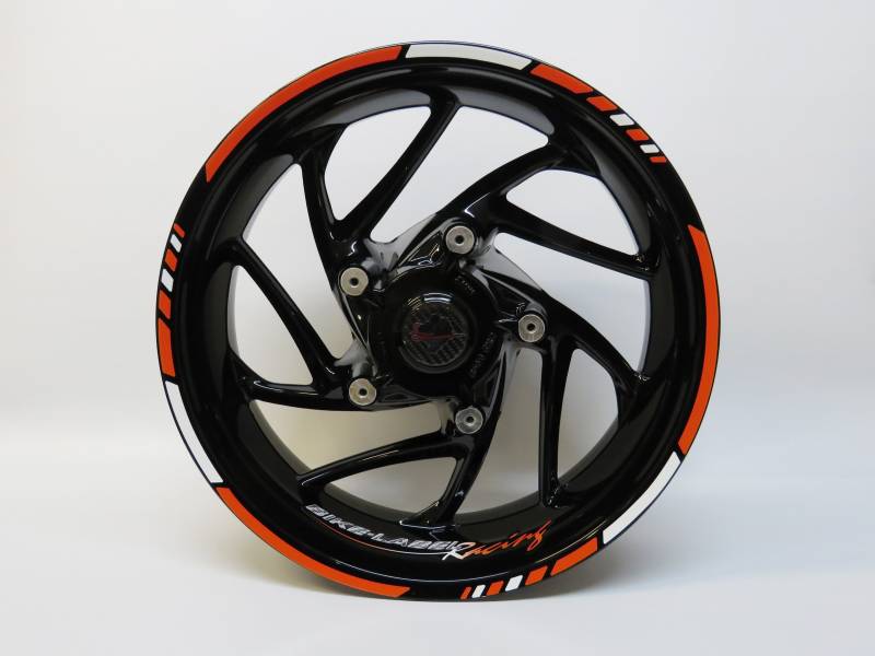 Felgenrand Aufkleber Orange Weiß 17 Zoll kompatibel für KTM 125 Duke X710023 von Felgenrand Aufkleber