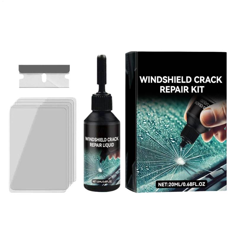 Fenayuu 20 Ml Auto Windschutzscheibe Reparaturkit | Windschutzscheibe Glasreparatur Kit | Windschutzscheibe Reparaturkleber | Schnellfixes -Windschutz Scheiben Werkzeug Für Autowagen von Fenayuu