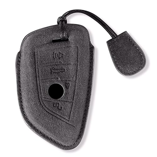Schlüsselanhänger Halter Schutz kompatibel mit BMW Remote Fob, Leder-Schlüsselanhänger für BMW F30 F45 F55 G20 G30 X1 X3 X4 X5 X6 X7 3 5 7 8 M5 M6 GT Serie 3-Knopf-Schlüsselanhänger-Schlüsseletui von FengDeLu