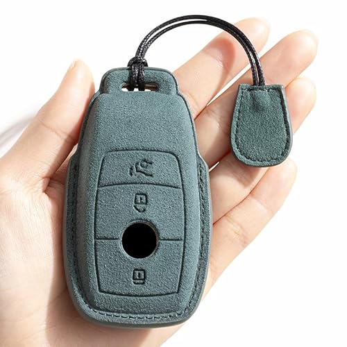 Schlüsselanhänger Halter Schutz kompatibel mit Mercedes Benz Remote Fob, Leder-Schlüsselanhänger für Mercedes Benz C E R S G S CLS CLK GLC ML GLE GLS SL SLR 3/4-Knopf-Schlüsselanhänger Schlüsseletui von FengDeLu