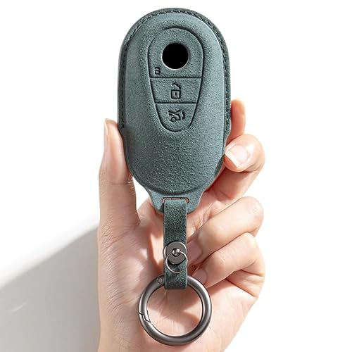 Schlüsselanhänger Halter Schutz kompatibel mit Mercedes benz Remote Fob, Leder-Schlüsselanhänger für Mercedes Benz C S GLC EQE EQS 300 350 450 500 560 580 AMG 3/4-Knopf-Schlüsselanhänger Schlüsseletui von FengDeLu