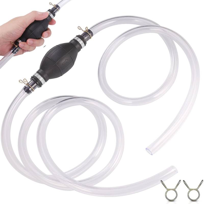 Fentar Handpumpe Öl mit PVC Schlauch Handpumpe 2M Universal Hand Kraftstoff mfüllpumpe für Wasser, Benzin, Öl, Diesel (Ø14mm) von Fentar