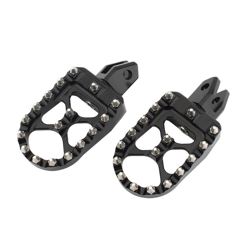 Fenteer 2x Motorradfußstifte Wide Foot Taps Anti Slip Easy Installation Ersatzfußpedale Fußstützen für xjr1200 95-98, Schwarze Rückseite von Fenteer