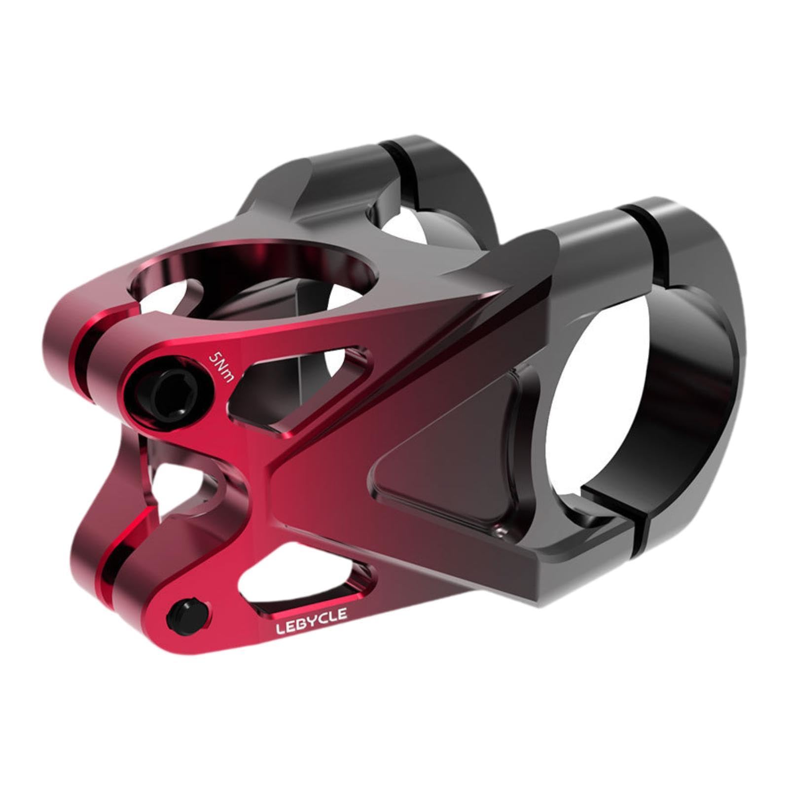 Fenteer Mountainbike -Stiel -Ersatz 0 Grad Einfach zu bedienen kurzer Lenkerstiel für 31,8 mm Lenker für Bergabstürze BMX, Schwarz Rot von Fenteer