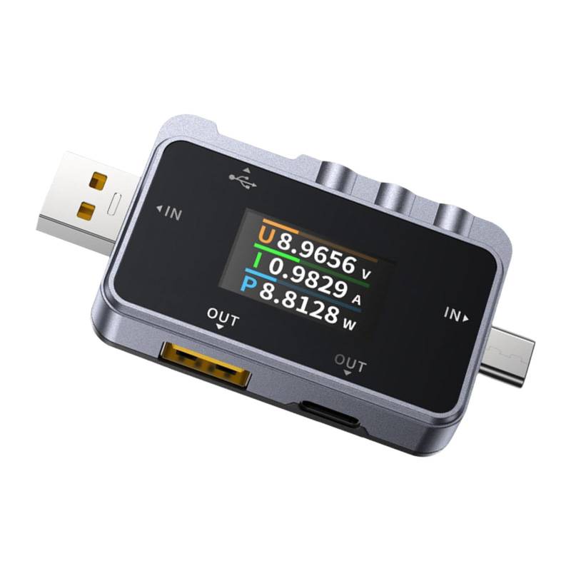 Fenteer USB Batterietester Spannung Strom Tester USB Multimeter Multifunktions Professioneller Voltmeter Spannung Strom Tester von Fenteer