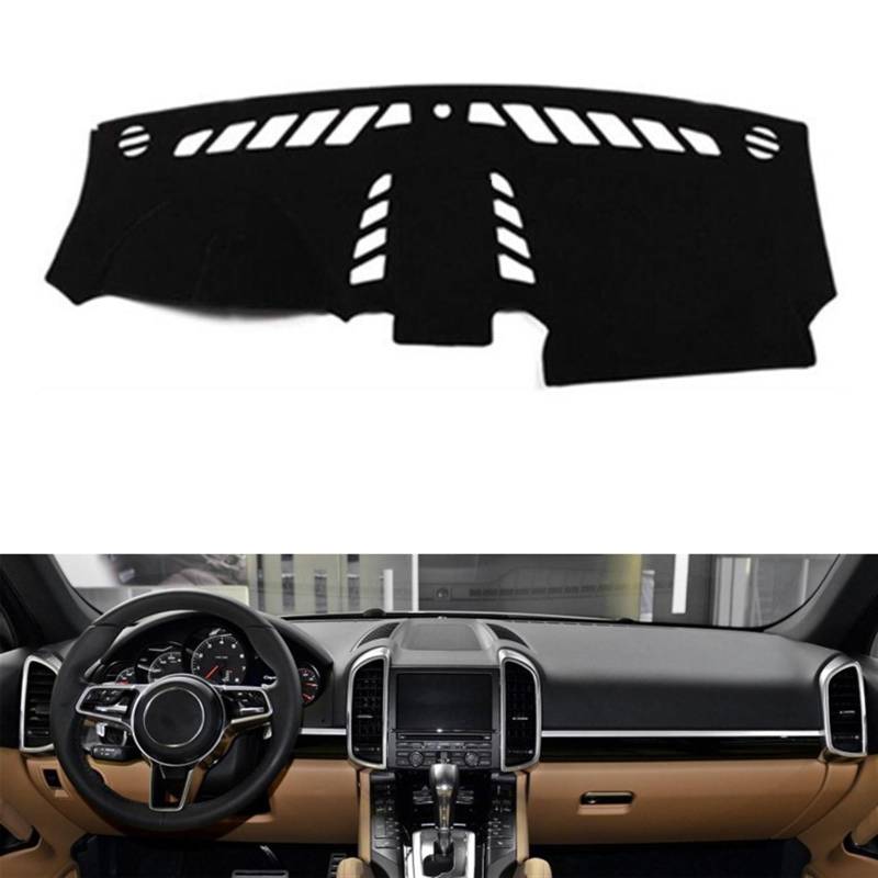 Armaturenbrett Matte Teppich Für Cayenne 2011 2012 2013-2016 Rechts- Und Linkslenker Auto Armaturenbrett Abdeckungen Matte Schatten Kissen Pad Teppiche Shade Board Pad(Black Edge,Linkslenker) von Feoosvx