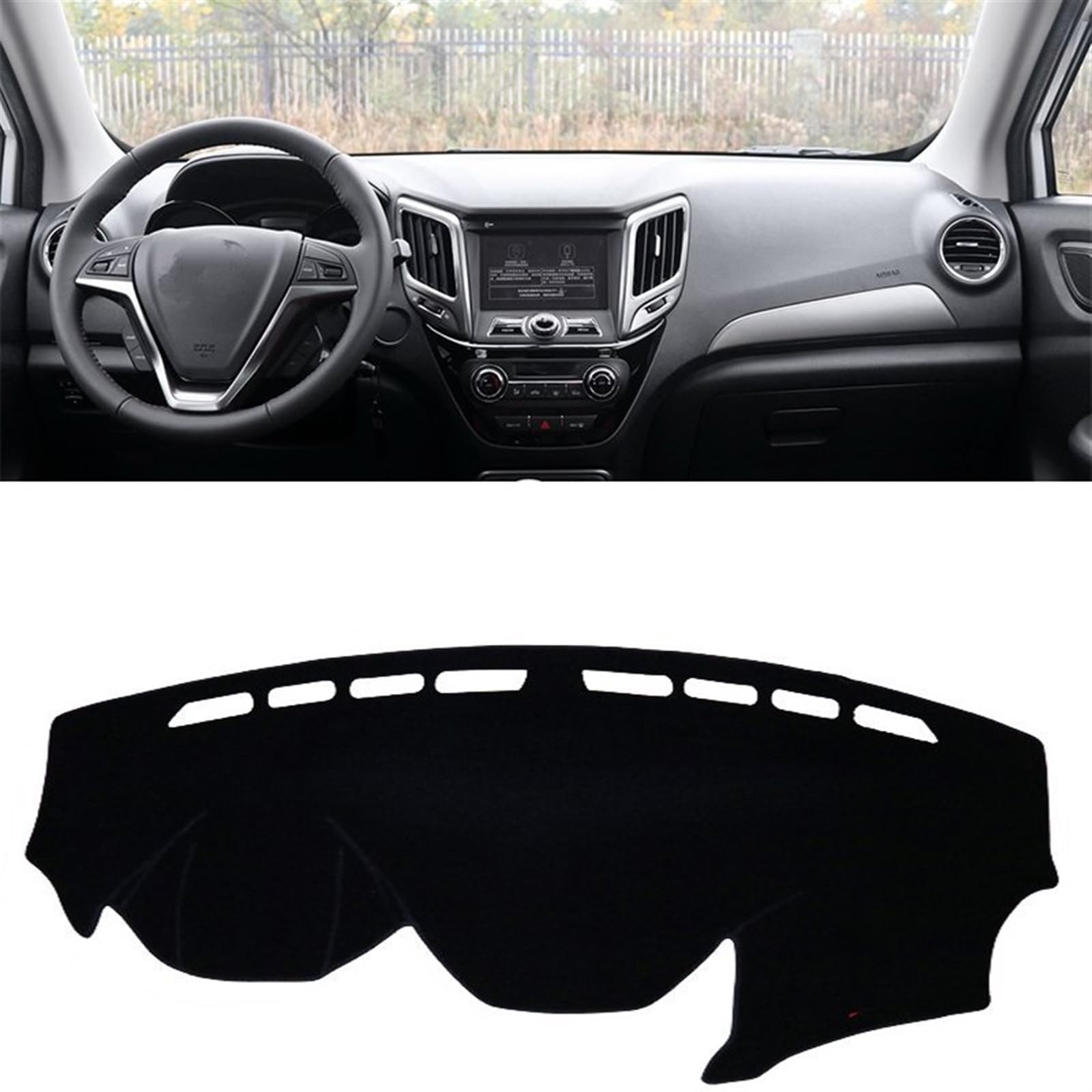 Armaturenbrett Matte Teppich Für Changan CS15 2016-2019 2020 2021 2022 2023 Auto Dashboard Abdeckung Matte Dashboard Sonnenschutz Teppich Anti-uv Schutz Shade Board Pad(A 2016-2018 Black) von Feoosvx