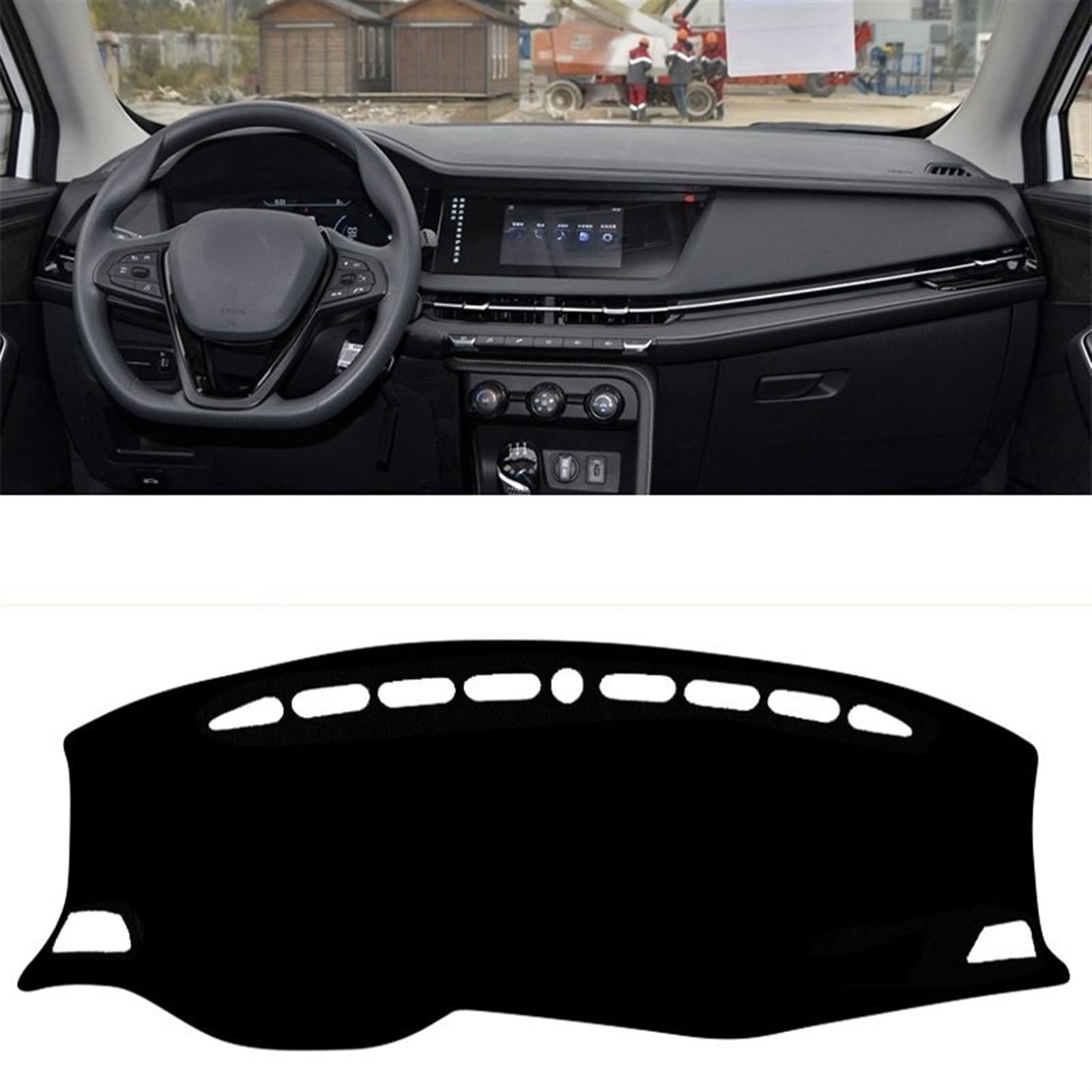 Armaturenbrett Matte Teppich Für Changan CS15 2016-2019 2020 2021 2022 2023 Auto Dashboard Abdeckung Matte Dashboard Sonnenschutz Teppich Anti-uv Schutz Shade Board Pad(A 2019-2023 Black) von Feoosvx