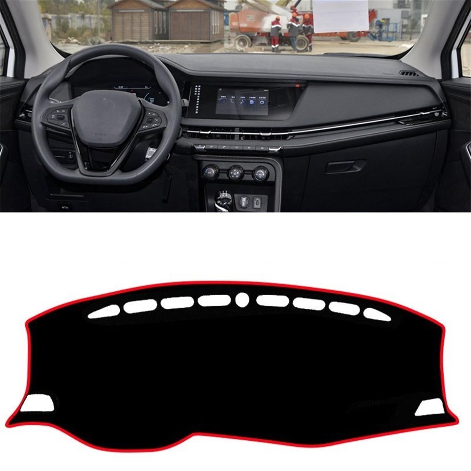 Armaturenbrett Matte Teppich Für Changan CS15 2016-2019 2020 2021 2022 2023 Auto Dashboard Abdeckung Matte Dashboard Sonnenschutz Teppich Anti-uv Schutz Shade Board Pad(A 2019-2023 Red) von Feoosvx