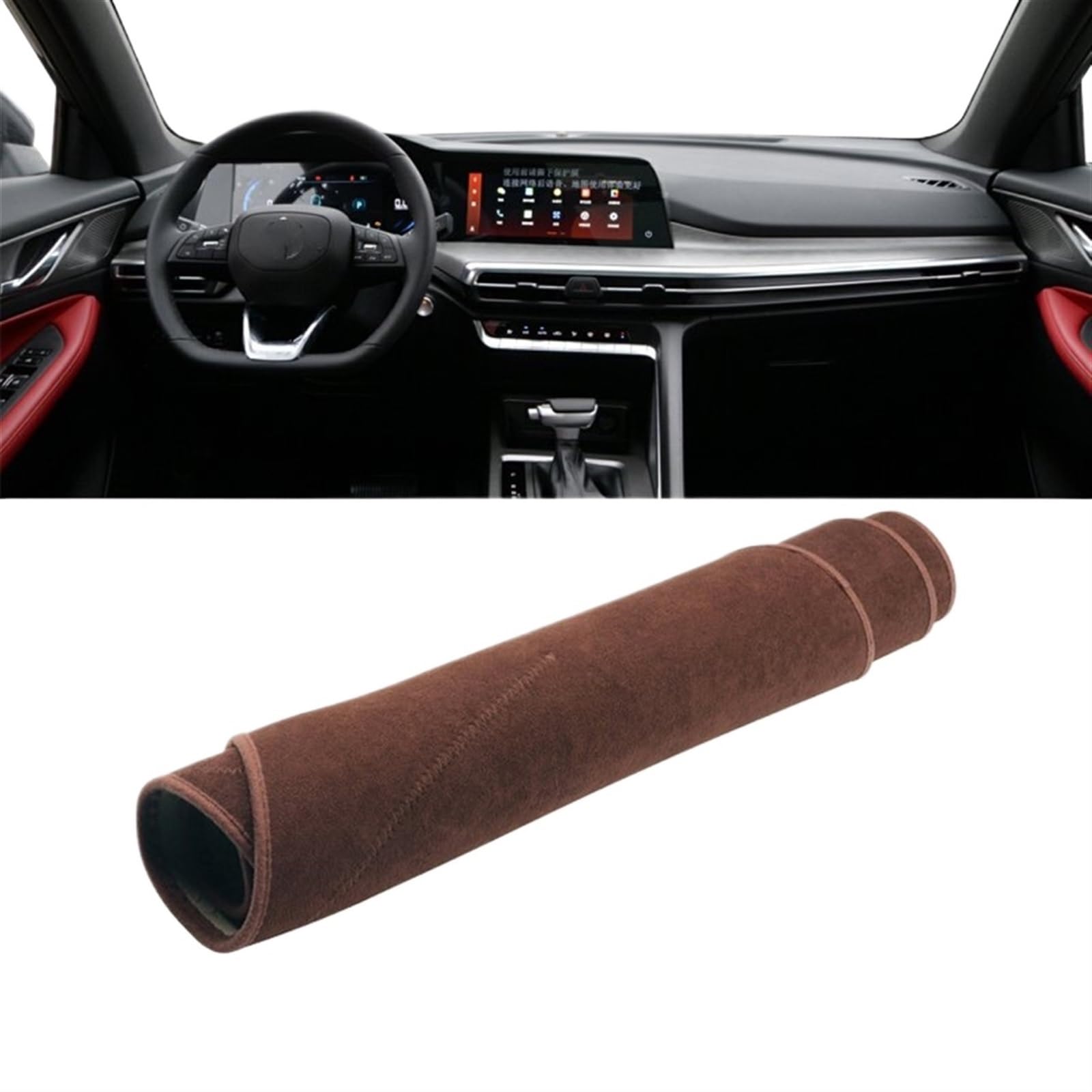 Armaturenbrett Matte Teppich Für Changan CS35 Plus 2021 2022 2023 Auto-Armaturenbrett-Abdeckung, vermeiden Sie Lichtpad, Sonnenschutz, Anti-UV-Teppiche Shade Board Pad(B Brown) von Feoosvx