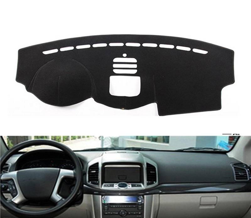 Armaturenbrett Matte Teppich Für Chevrolet Für Captiva 2010-2017 Rechts- Und Linkslenker Auto Armaturenbrett Abdeckungen Matte Schatten Kissen Pad Teppiche Shade Board Pad(Blue Edge,Linkslenker) von Feoosvx