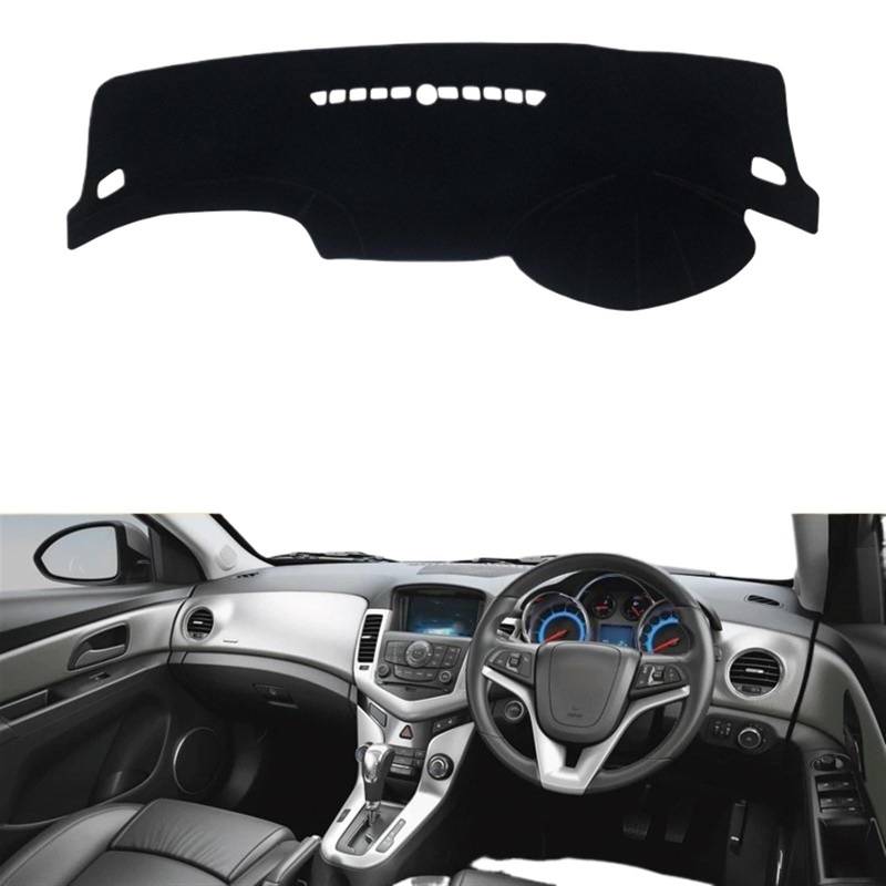 Armaturenbrett Matte Teppich Für Chevrolet Für Cruze 2009-2012-2015 Zubehör Auto Dashboard Abdeckung Dash Matte Sonnenschutz Pad Instrume Panel Teppiche Shade Board Pad(RHD Black Side) von Feoosvx