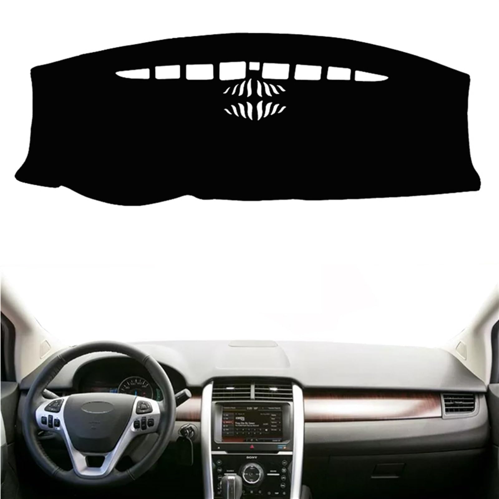 Armaturenbrett Matte Teppich Für Ford Für Rand 2007 2008 2009 2010 2011-2014 Auto Dashboard Abdeckung Sonnenschutzdach Matte Pad Anti-Glare Dashmat Teppich Teppich Auto Shade Board Pad(Black(Red Edge) von Feoosvx