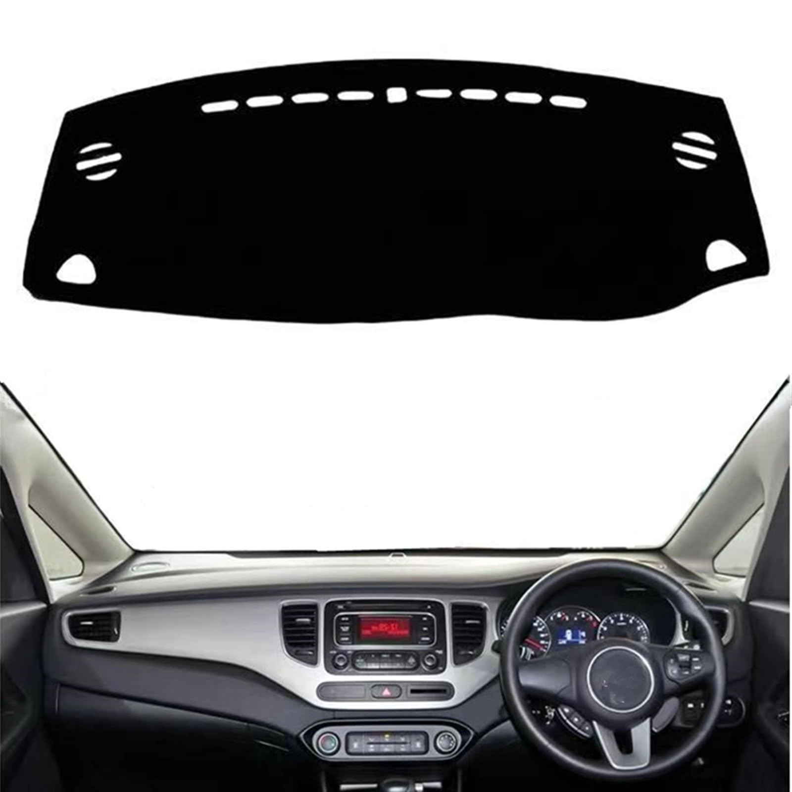 Armaturenbrett Matte Teppich Für Kia Für Carens RP 2013 2014 2015-2019 Auto Dashboard Abdeckung Sonnenschutzdach Matte Pad Dash Board Instrument Schützen teppich Teppich Shade Board Pad(Black(Black Ed von Feoosvx