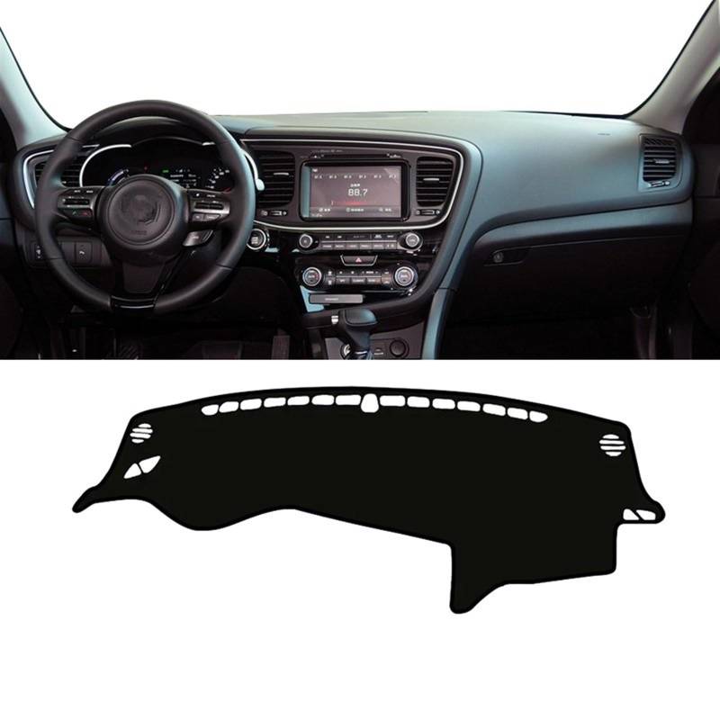 Armaturenbrett Matte Teppich Für Kia Für Optima K5 2011 2012 2013 2014 2015 Auto Armaturenbrettabdeckung Vermeiden Sie Lichtmatte Instrumententischabdeckung Mattenschutz Shade Board Pad(A Black Side L von Feoosvx