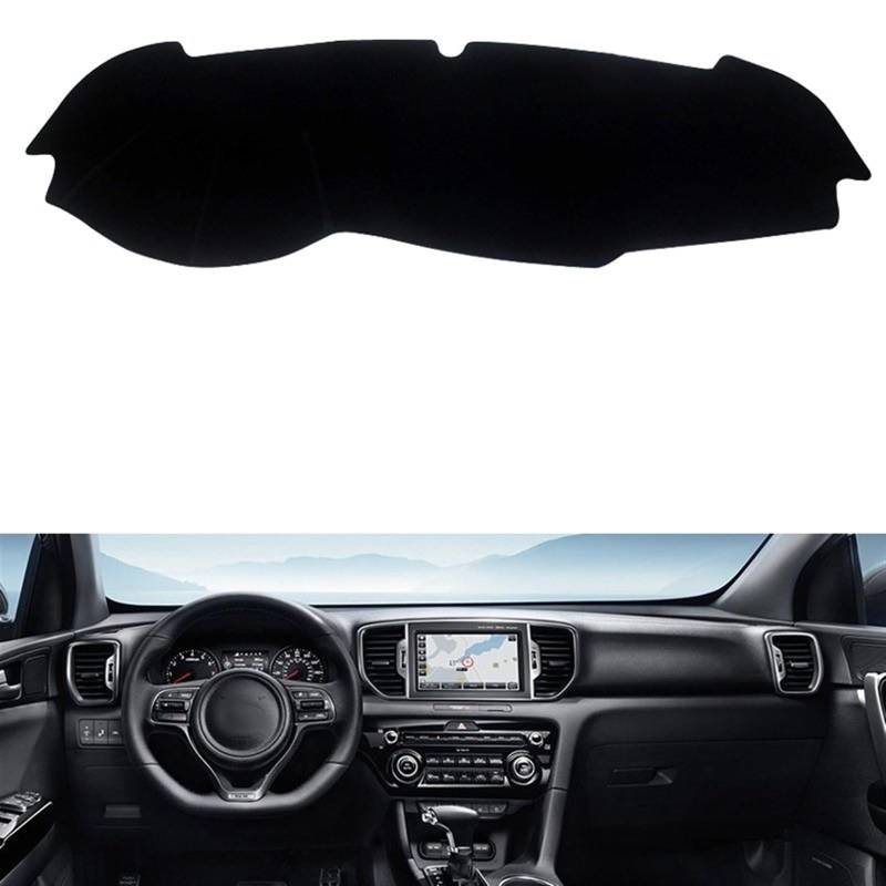 Armaturenbrett Matte Teppich Für Kia Für Sportage 2016 2017 2018 2019 2020 Auto-Armaturenbrett Vermeiden Lichtmatte Instrumentenplattform Schreibtischabdeckung Matten Teppiche Shade Board Pad(LHD Blac von Feoosvx