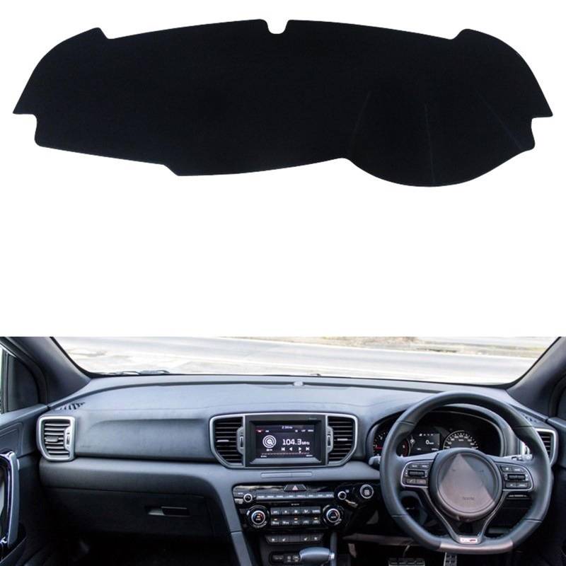 Armaturenbrett Matte Teppich Für Kia Für Sportage 2016 2017 2018 2019 2020 Auto-Armaturenbrett Vermeiden Lichtmatte Instrumentenplattform Schreibtischabdeckung Matten Teppiche Shade Board Pad(RHD Blac von Feoosvx