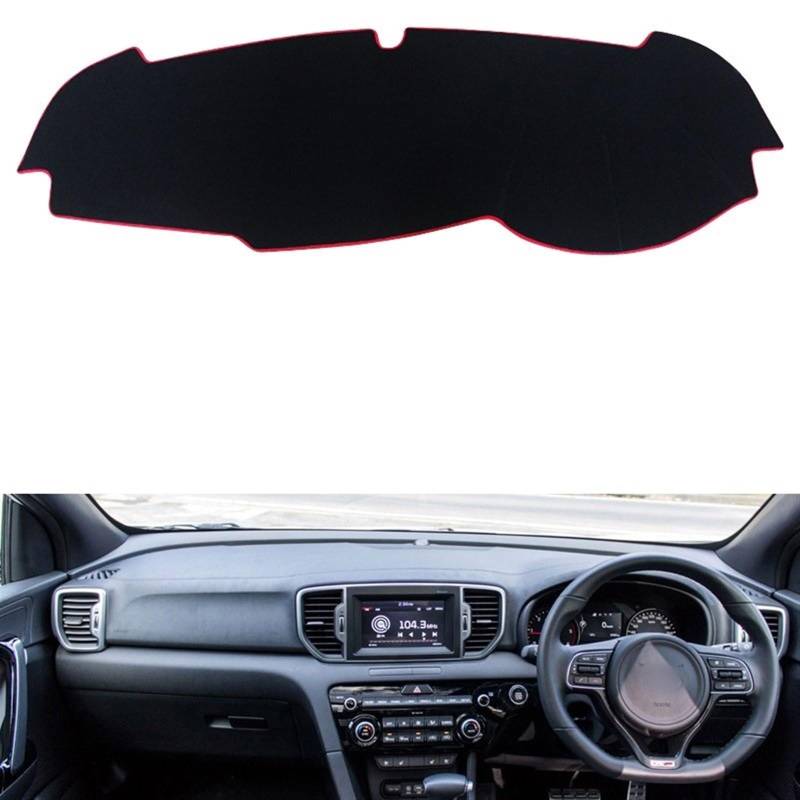 Armaturenbrett Matte Teppich Für Kia Für Sportage 2016 2017 2018 2019 2020 Auto-Armaturenbrett Vermeiden Lichtmatte Instrumentenplattform Schreibtischabdeckung Matten Teppiche Shade Board Pad(RHD Red von Feoosvx