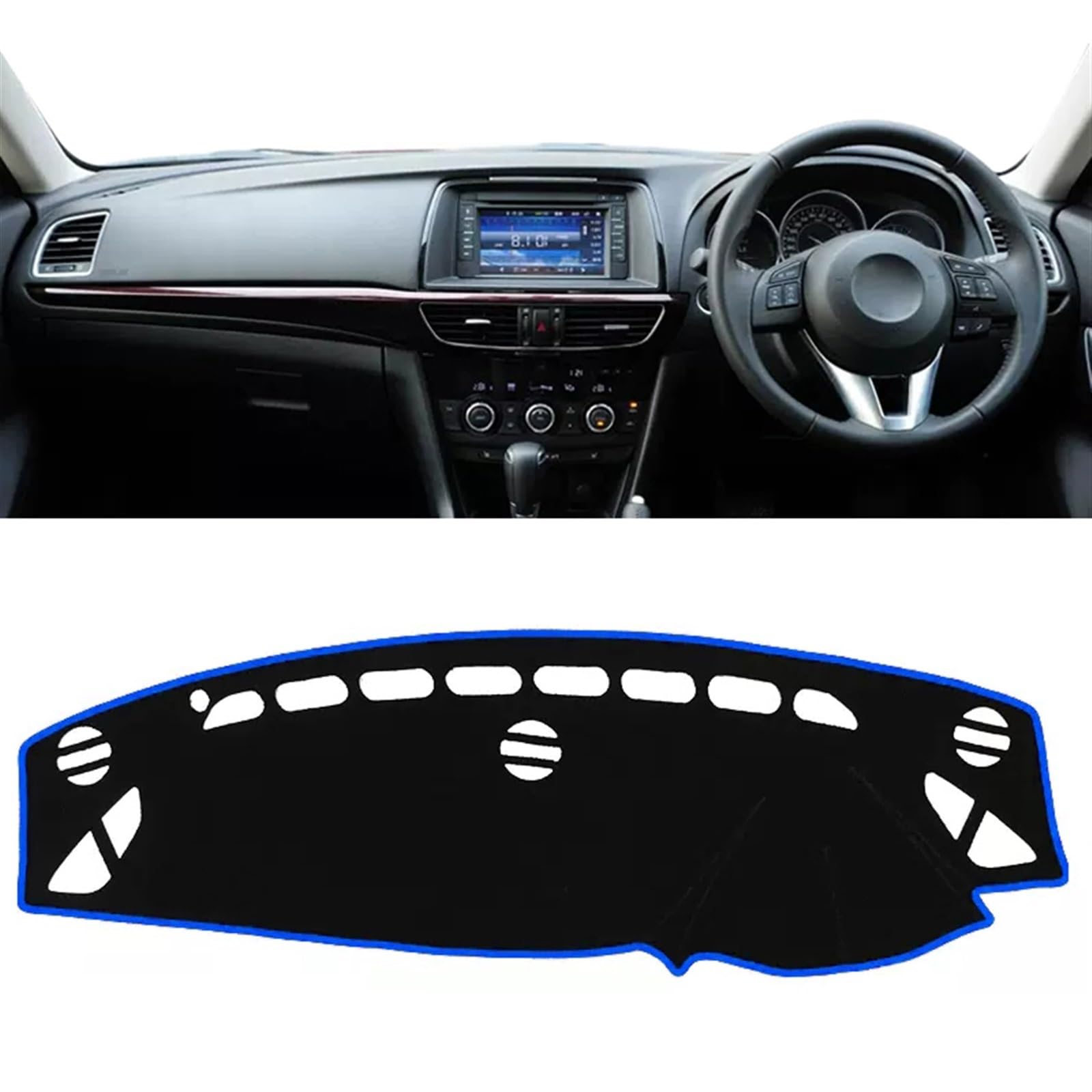 Armaturenbrett Matte Teppich Für Mazda 6 Für Atenza GJ 2013 2014 2015 Auto Armaturenbrettabdeckung Vermeiden Sie Lichtmatte Instrumententafel Teppich Shade Board Pad(RHD Blue Side) von Feoosvx