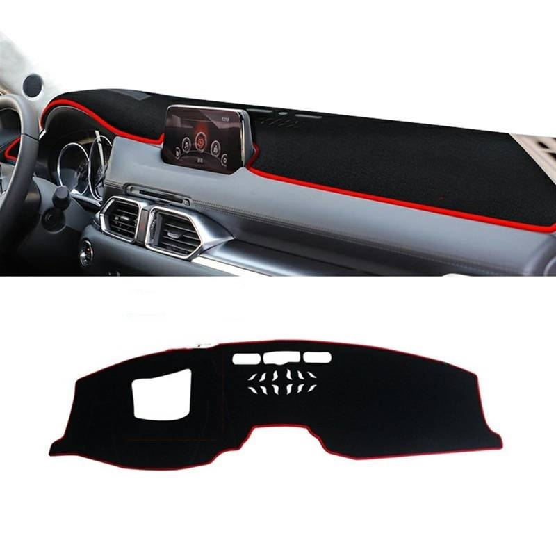 Armaturenbrett Matte Teppich Für Mazda CX-5 CX5 CX 5 KF 2017 2018 2019 2020 2021 2022 2023 Auto Armaturenbrett Abdeckung Anti-Uv Nicht-Slip Matte Instrument Panel Shade Board Pad(A with HUD Red) von Feoosvx