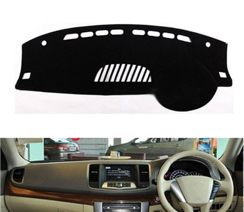 Armaturenbrett Matte Teppich Für Nissan Für Teana J32 2008-2013 Rechts- Und Linkslenker Auto Armaturenbrett Abdeckungen Matte Schatten Kissen Pad Teppiche Shade Board Pad(Black Edge,Linkslenker) von Feoosvx