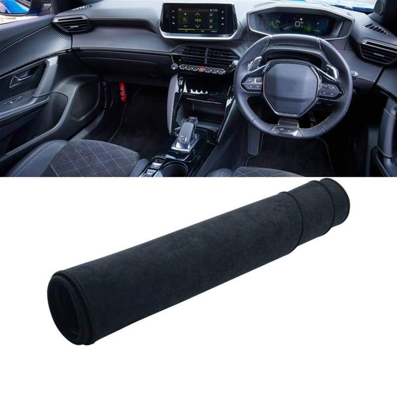 Armaturenbrett Matte Teppich Für Peugeot 2008 E2008 GT Linie 2019 2020 2021 2022 2023 Dash Matte Teppich Sonnenschutz Dashmat Pad Auto Dashboard Abdeckung Matten Shade Board Pad(B Black RHD) von Feoosvx