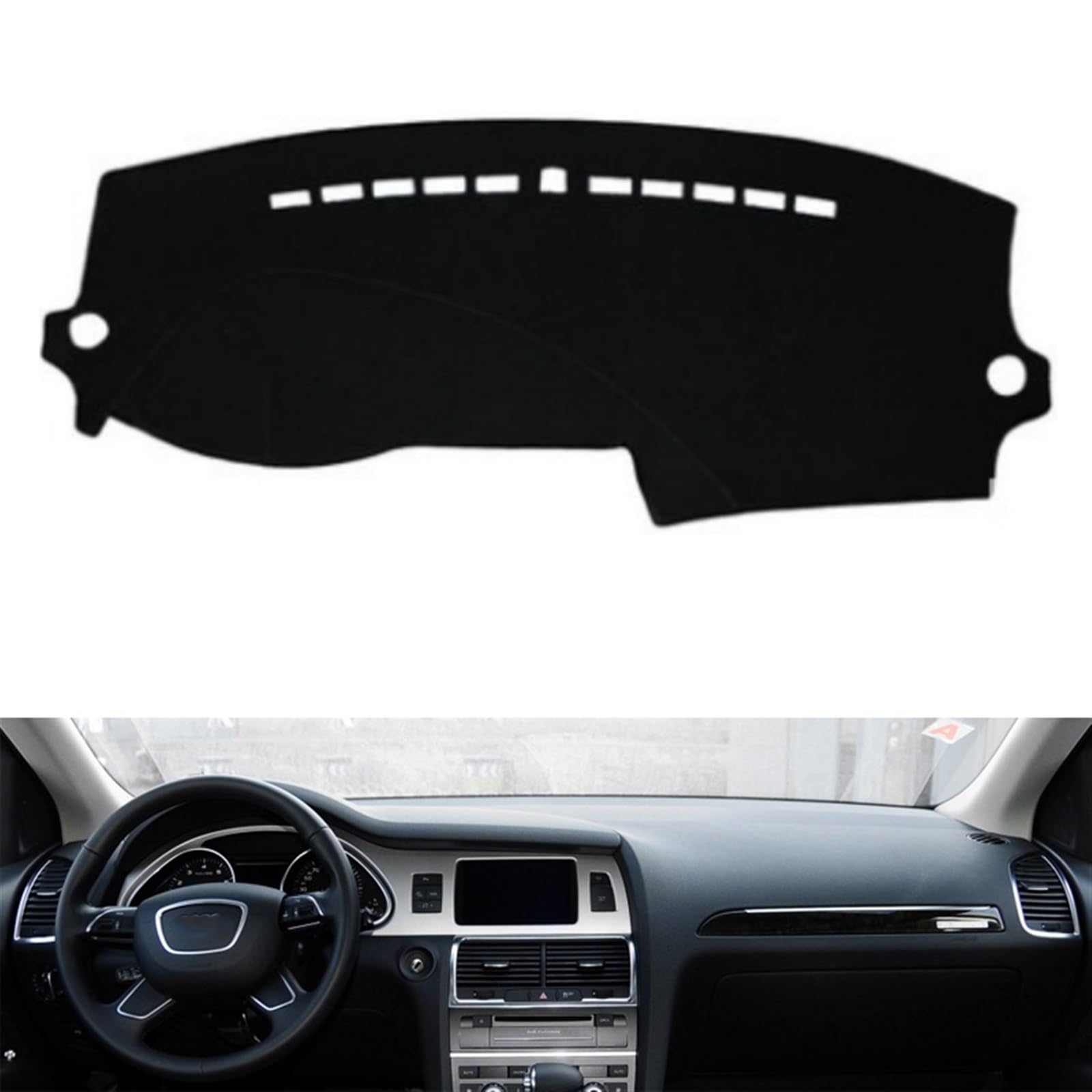 Armaturenbrett Matte Teppich Für Q7 2006 2007 2008 2009-2015 Rechts- Und Linkslenker Auto Armaturenbrett Abdeckungen Matte Schatten Kissen Pad Teppiche Shade Board Pad(Black Edge,Linkslenker) von Feoosvx