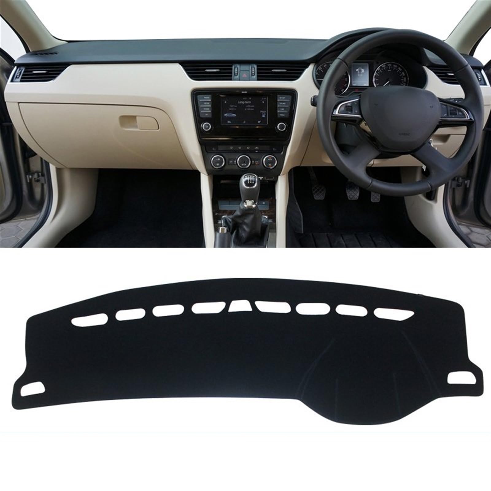 Armaturenbrett Matte Teppich Für Skoda Für Octavia 3 A7 MK3 5E 2013 2014 2015 2016 2017 2018 2019 Auto Armaturenbrett Abdeckung Vermeiden Sie Lichtmatte Rutschfeste Unterlage Shade Board Pad(A RHD Bla von Feoosvx