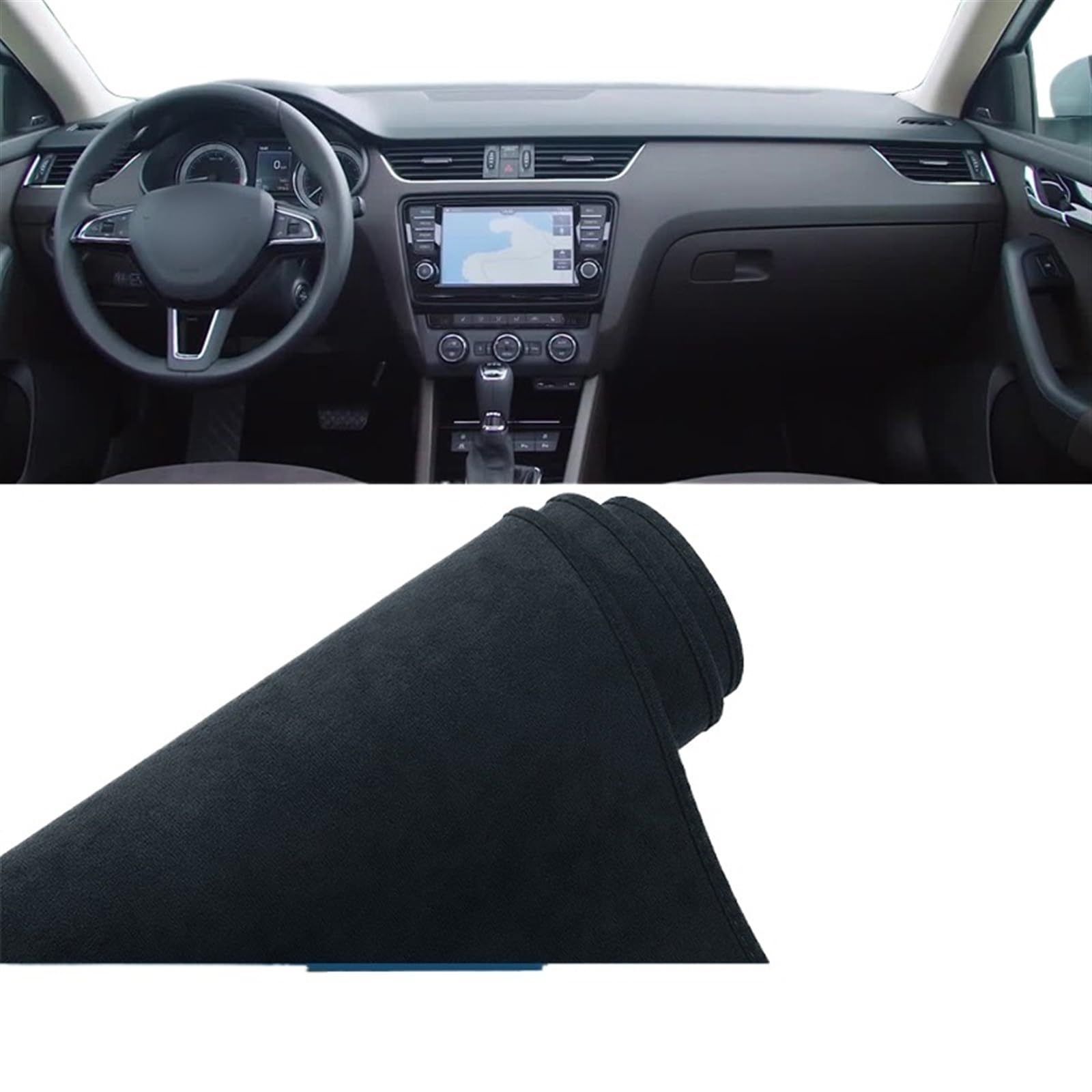 Armaturenbrett Matte Teppich Für Skoda Für Octavia 3 A7 MK3 5E 2013 2014 2015 2016 2017 2018 2019 Auto Armaturenbrett Abdeckung Vermeiden Sie Lichtmatte Rutschfeste Unterlage Shade Board Pad(B LHD Bla von Feoosvx