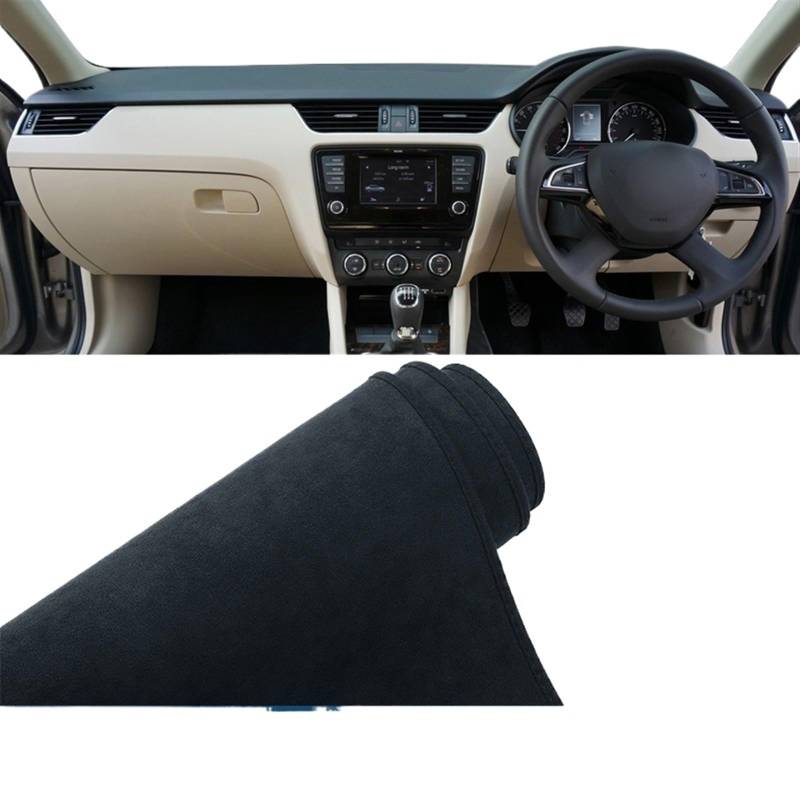 Armaturenbrett Matte Teppich Für Skoda Für Octavia 3 A7 MK3 5E 2013 2014 2015 2016 2017 2018 2019 Auto Armaturenbrett Abdeckung Vermeiden Sie Lichtmatte Rutschfeste Unterlage Shade Board Pad(B RHD Bla von Feoosvx