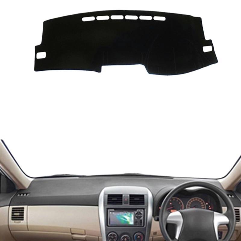 Armaturenbrett Matte Teppich Für Toyota Für Corolla 2006-2013 Auto Armaturenbrett Abdeckung Armaturenbrett Matte Auto rutschfeste Sonnenschutz Pad Teppich Anti-UV Shade Board Pad(RHD Black 2006-2013) von Feoosvx