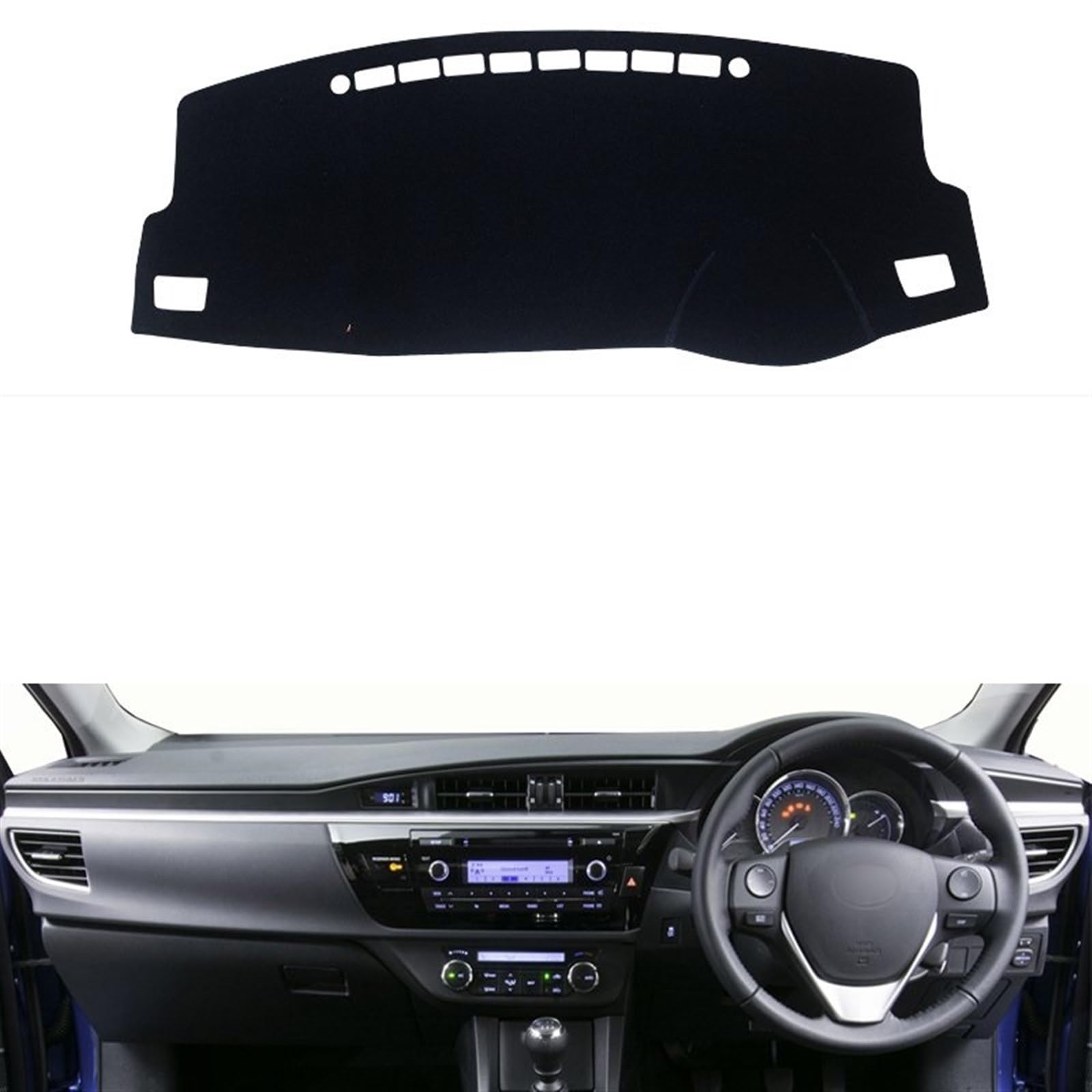 Armaturenbrett Matte Teppich Für Toyota Für Corolla E180 2014 2015 2016 2017 2018 Auto Dashboard Vermeiden Licht Pad Instrument Plattform Abdeckung Teppiche Shade Board Pad(14-18 RHD Black Side) von Feoosvx