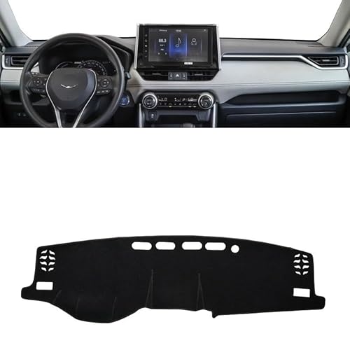 Armaturenbrett Matte Teppich Für Toyota Für RAV4 XA50 2019 2020 2021 2022 2023 2024 Für RAV 4 Hybrid Auto Dashboard Abdeckung Dash Matte Sonnenschutz Pad Shade Board Pad(B Black Side LHD) von Feoosvx