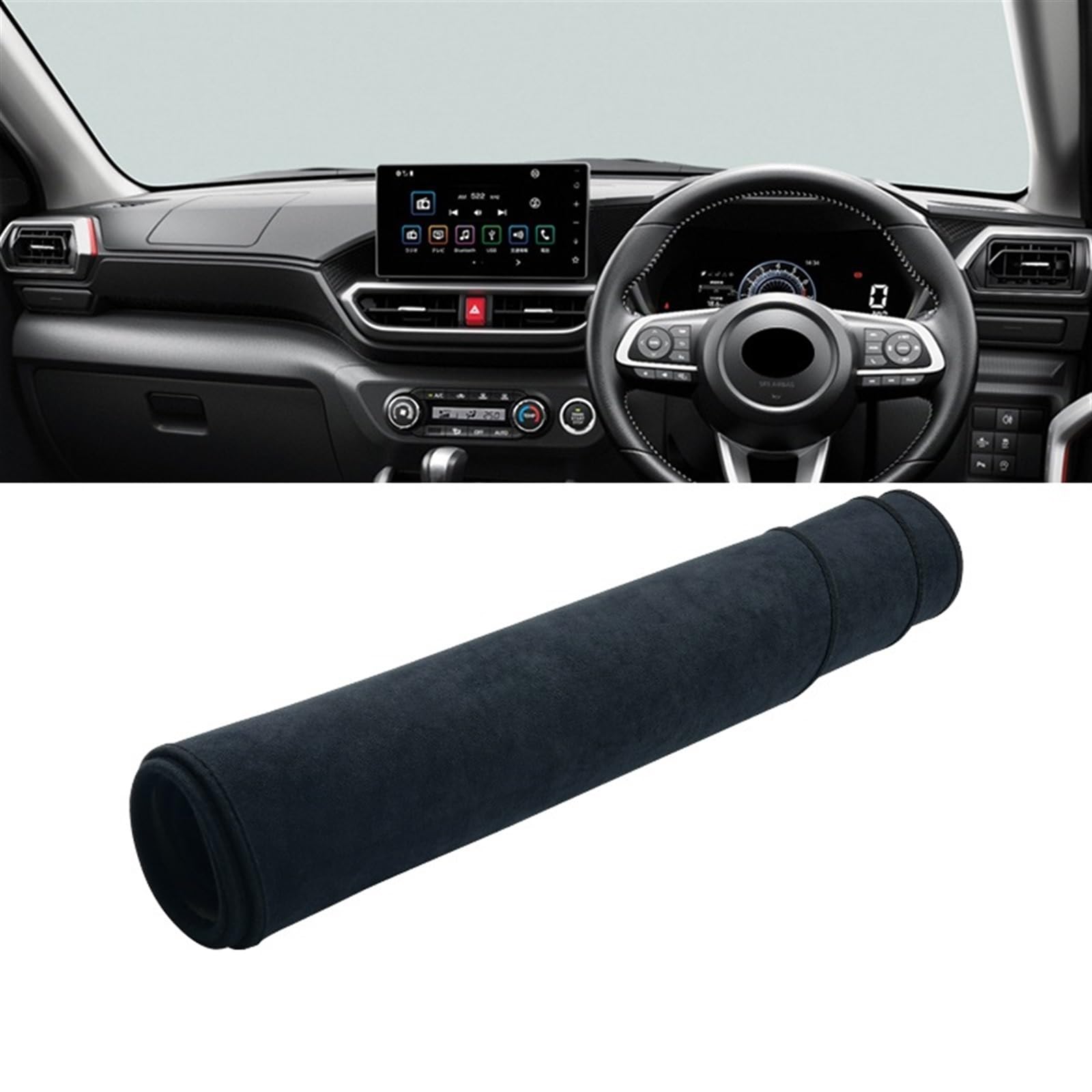 Armaturenbrett Matte Teppich Für Toyota Für Raize 2019 2020 2021 2022 2023 Vermeiden Sie Lichtpad Instrumententischplatte Anti-UV-Matten Auto-Armaturenbrettabdeckung Shade Board Pad(B RHD Black) von Feoosvx