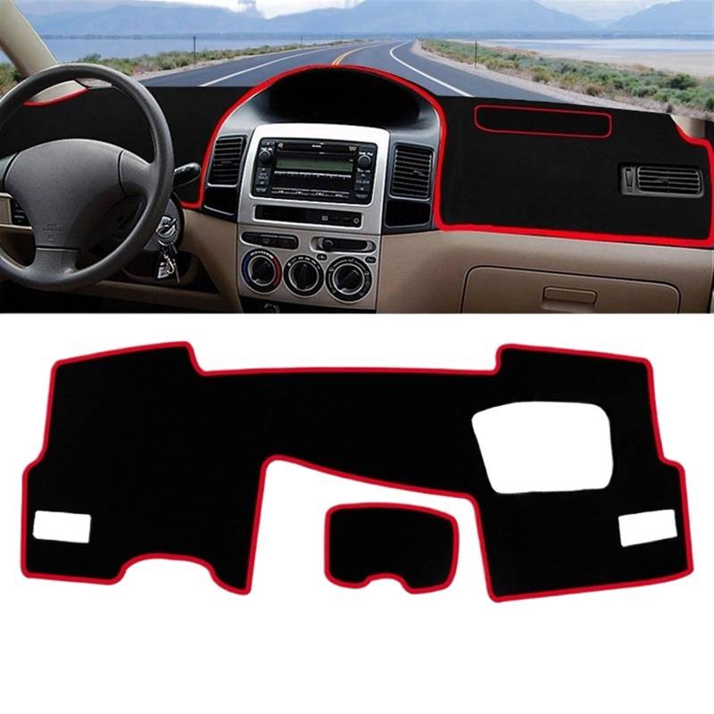 Armaturenbrett Matte Teppich Für Toyota Für Vios 2002 2003 2004 2005 2006 2007 Anti-UV-Matte Instrument Teppiche Auto Dashboard Vermeiden Licht Abdeckung Shade Board Pad(A Red Side LHD) von Feoosvx